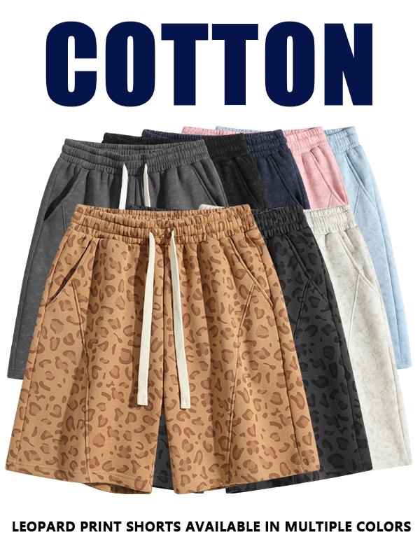 Men's Cotton Blend Sweat Shorts Casual Athletic Lounge Shorts with Pockets, Leopard Print & Acid Wash Loose Fit Drawstring Gym Shorts for Summer Workout Men's Cotton Blend Sweat Shorts Casual Athletic Lounge Shorts with Pockets, Leopard Print & Acid Wash Loose Fit Drawstring Gym Shorts for Summer Workout