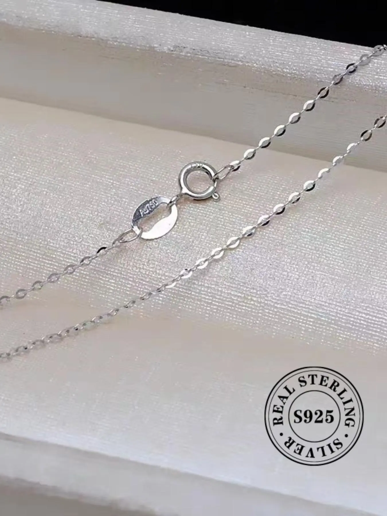 S925 Sterling Silver Simple Chain Necklace, Dainty Necklace, Minimalist Pendant Necklace for Women & Girls, Fashion Jewelry for Party, Daily Clothing Decor, Trendy All-match & Exquisite Jewelry for Birthday Gift