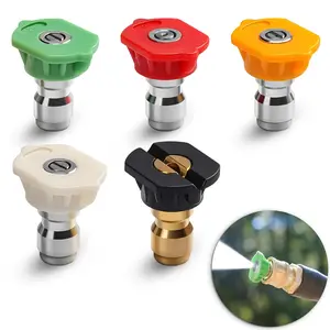 5 count  Washer Nozzle Tips - 1/4" Quick Connect, 2700 PSI  Nozzles, 0? to 65?  Angles, Stainless Steel Power Washer Tips for  Wash, Patio, Driveway, Deck, Fence & Outdoor Cleaning