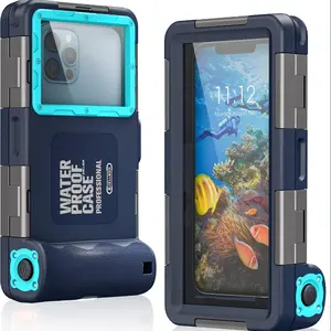 Underwater Snorkeling Diving Phone Case Waterproof 50ft/15m for 16/15/14/13/12/11 Pro Max/XR/XS/X S24/S23/S22 Matte Finish Scratch-Resistant Lanyard