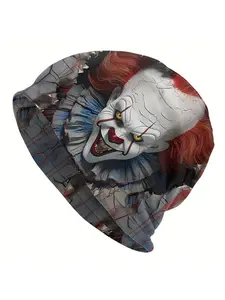 Men's Horror Movie Character Beanie Hat - Iconic Film Villains & Iconic Faces, Collectible Novelty Skull for Themed Parties, Costume Events & Casual Attire - Compatible with Horror Fans & Pop Culture