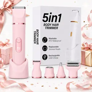 2026 Bikini Trimmer for Women, Electric Shaver and Razor Rechargeable 5-in-1 Body and Facial Epilator, for Painless Trimming of Pubic Hair, Face, Underarms and Legs, IPX7 Waterproof. Christmas Gift New Year Gift Shaving Grooming