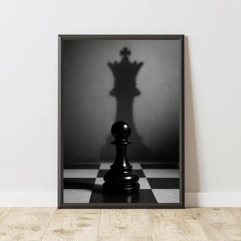 Motivational Poster, Motivational Print, Motivation Wall Art, Inspirational Wall Art, Office Decor, Entrepreneur Mindset, Chess Wall Art
