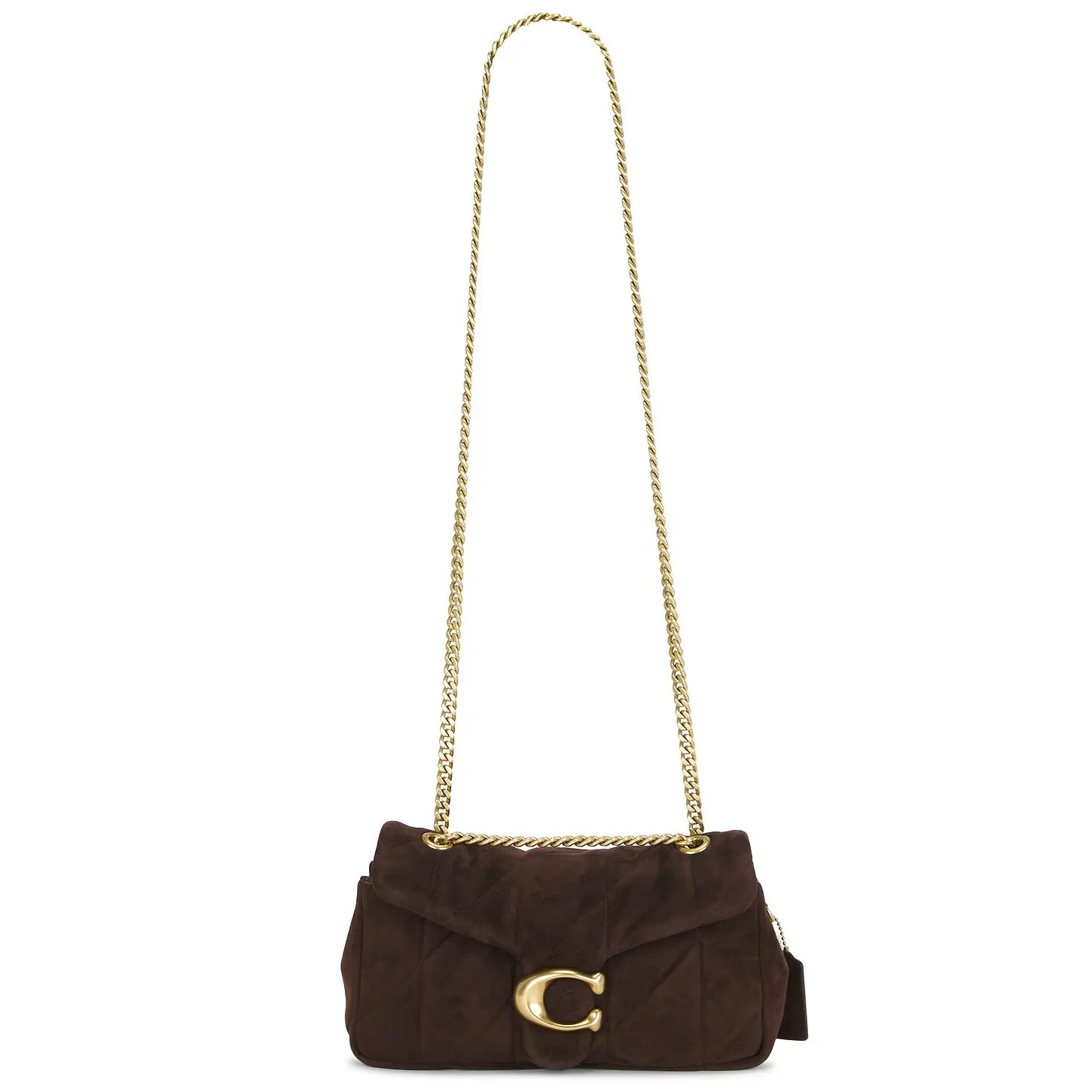 Coach Soft Quilted Suede Tabby Shoulder Bag 26 in Dark Chocolate