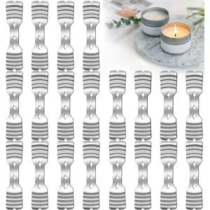 20 count Metal Candle Wick Holders, Upgraded Candle Wick Centering Devices,  Stainless Steel Candle Wick Holder for Candle Making