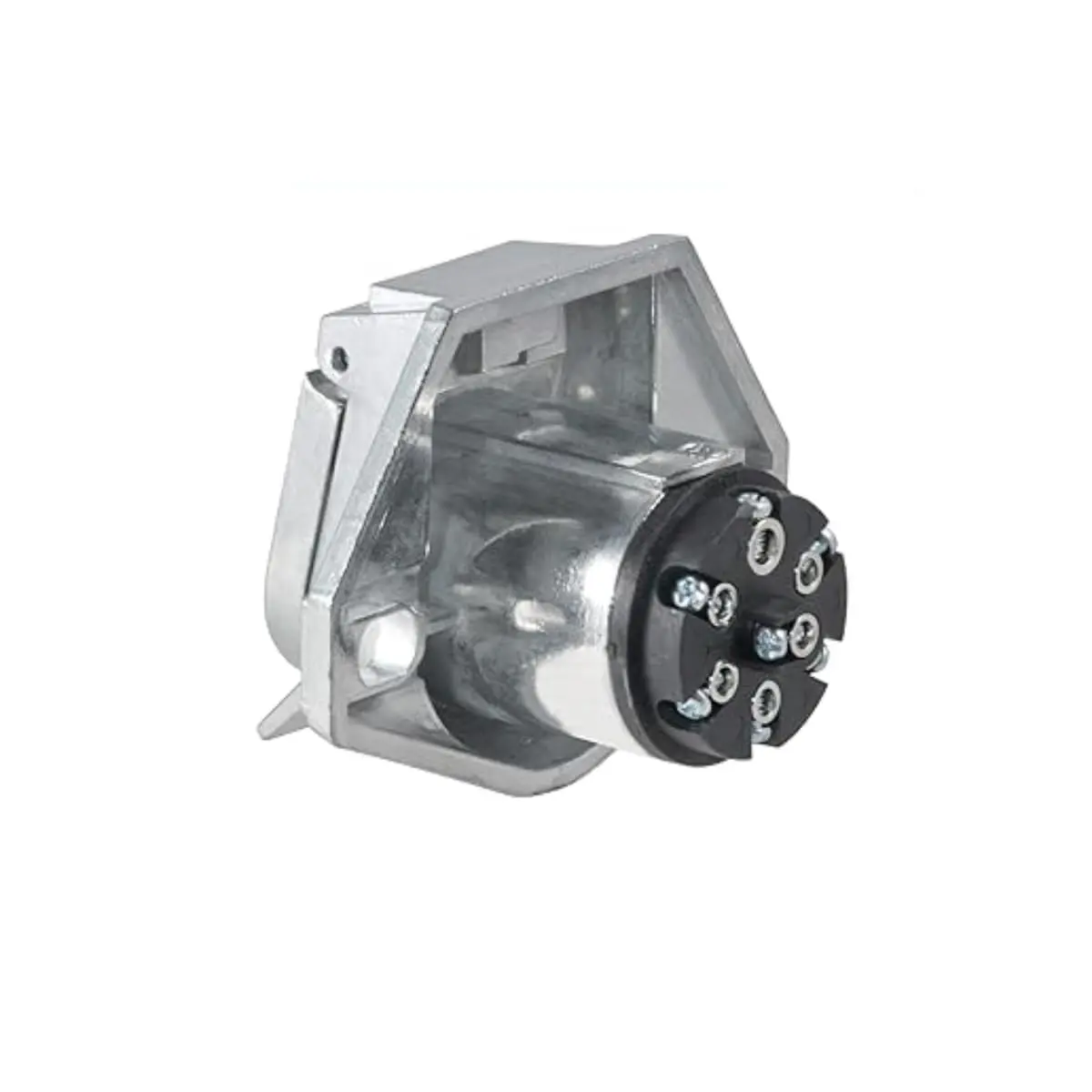 TORQUE 7-Way Round Vehicle-Side Wiring Harness Socket (TR15720) - SAE J560 Style Die-Cast Zinc Housing, 7-Pin Connector for Semi Trucks, RV Travel Trailers, Enhances Tail Lights, Brake Lights Connection Safety, Die-Cast Metal