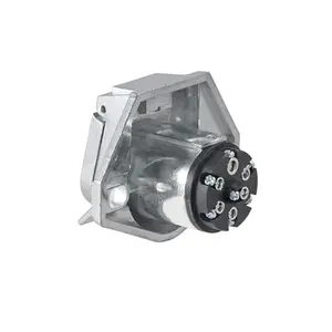 7-Way Round Trailer Connector Plug | Heavy Duty RV-Style Wiring Connector with Metal Housing
