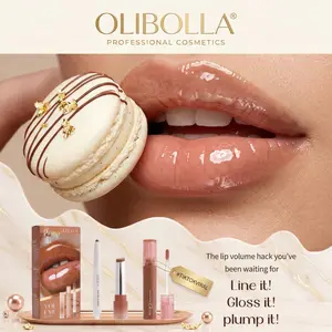 [OLIBOLLA Official] 3D Lip Filler Effect  Instant Volume Sculpt Trio with Peptides  NO NEEDLES! Long-Lasting Waterproof Tint Set