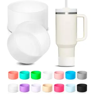 2 Silicone Protective Covers for Stanley Boot Quencher Glass Cups 30oz 40oz and IceFlow 20oz 30oz, Suitable for Hydro Flask Water Bottles 12-24oz - Protective Cup Bottom Accessories Fit for Stanley Cup Boot: Sports Outdoor