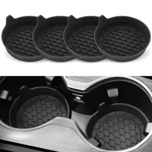 Popular Car Water Coaster Anti-Slip Mat Car Anti-Sound Water Coaster with Edge Portable Water Cup Slot Mat