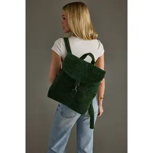 Dark Green Corduroy Backpack