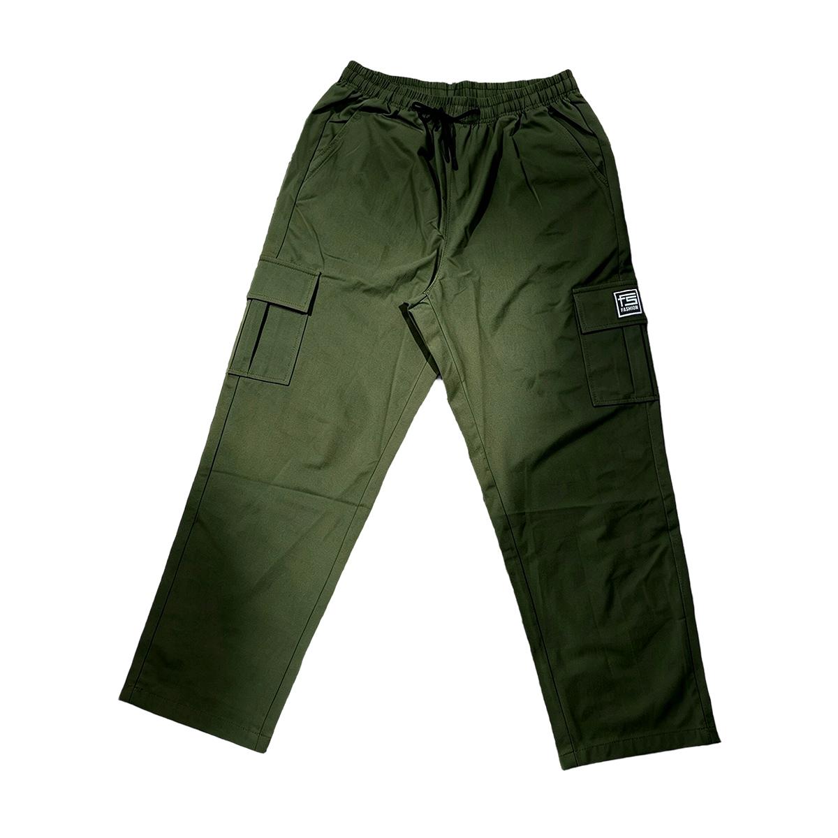TOOTD Premium Menswear Clothing - Men's Loose-Fit Polyester Cargo Pants, Ankle Length, Workwear, Minimalist Design, Comfortable Easy-Care, Slight Stretch, Stylish Plain Label Casual Trousers