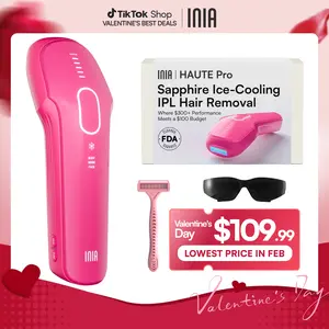 INIA HAUTE Pro Sapphire Ice-Cooling IPL Hair Removal Device – Painless, FDA Cleared, Full Body & Bikini Use, Long-Lasting Results for Women & Men, 2-Year Warranty – Stay Cool & Smooth, Best Valentine's Day Gift for Her