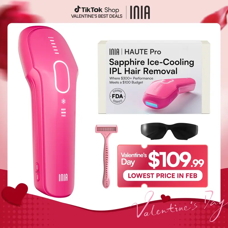 INIA HAUTE Pro Sapphire Ice-Cooling IPL Hair Removal Device – Painless, FDA Cleared, Full Body & Bikini Use, Long-Lasting Results for Women & Men, 2-Year Warranty – Stay Cool & Smooth, Best Valentine's Day Gift for Her 0