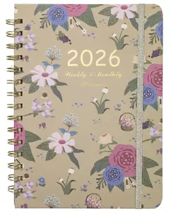 Mr. Pen - 2026 Planner, Spring Floral Design, Weekly & Monthly Calendar, Jan 2026 - Dec 2026, Hardcover, Spiral Bound, Inner Pocket, 6.4" x 8.5", Christmas Gift