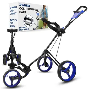 Foldable 3-Wheel Golf Cart, Easy Storage, Steel Frame, Quick Brake