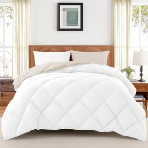 Hannah Bedding 3Pc Reversible Comforter Set – Soft Woven Polyester Autumn Down Alternative -Plush, Cozy, Fluffy Lightweight, Machine Washable - All-Season Queen Comforter Set- King Size Comforter Set