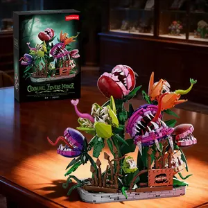 1266 PCS Venus Flytrap Manor Potted Building Blocks Ornament, Thriller Plant Model Assembly Bricks Set, Creative DIY Home Decoration, Ideal Gift