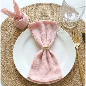 10Pcs 30x30cm Cotton Cloth Napkins Gauze Fabric Napkins Pink for Wedding Decor Dinner Tea Towel Table Village Christmas Napkins