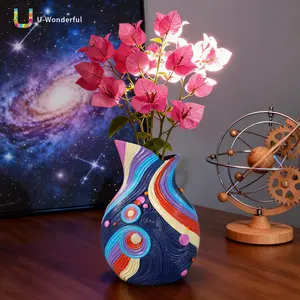 u-wonderful Artistic Spiral Galaxy Resin Abstract Vase - 0-50cm, 1L Fluid Art Planter, Colorful Swirl Starry Night Boho Glam Decorative Vases for Home Decor, Modern Dopamine Tabletop Centerpiece, Housewarming Gift