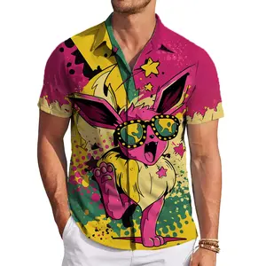 Cool Eevee Hawaiian Shirt – A playful twist on the beloved Evolution Pokémon, perfect for anime fans, sunny vacations, and anyone who likes their cute with a side of cool