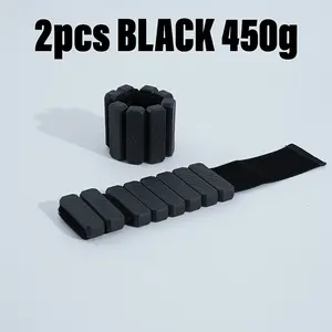 2pcs Adjustable Wrist And Ankle Weights Fitness Training Supply Accessory Couple Style Removable Soft Comfortable Stable Durable Easy Wear for Home Workouts Gym Jogging Yoga Pilates Walking Aerobics Daily Use Ideal for Men Women Fitness Enthusiasts W