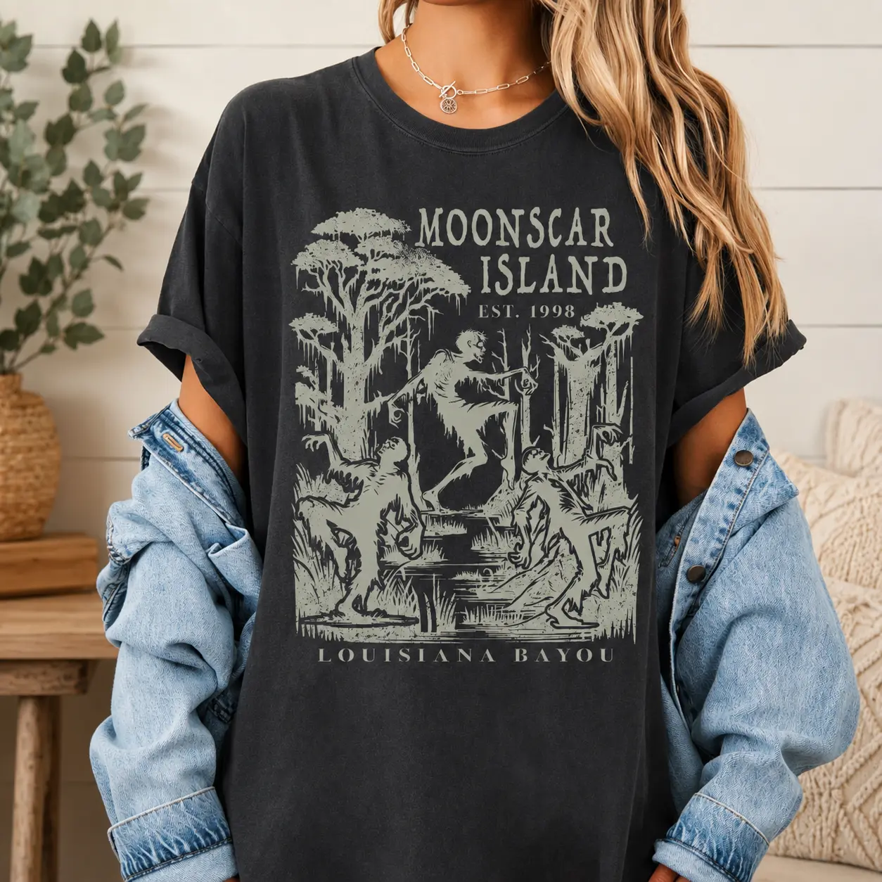 Zombie Island Tee, Retro Cartoon Horror T Shirt, Vintage Halloween Graphic Shirt, 90s Style Spooky Gift, Unisex Tee