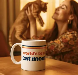 Retro Cat Mom Cat Dad Mug: Vintage Cat Lover Gift, Cat Parent Coffee Cup