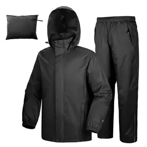 33,000ft Men's Rain Suit Packable Waterproof Lightweight Outerwear Rain Gear for Golf Hiking Cycling 2 Pieces (Jackets and Pants)