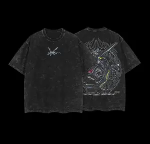 Pocket Monsters "Rayquaza" Vintage Unisex Oversize Anime Manga Acid Washed Heavyweight Cotton T-shirt for Fans