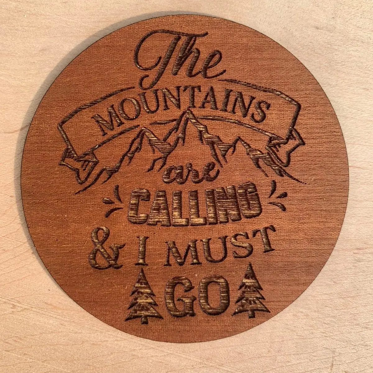 “The Mountains are Calling” Wooden Stickers