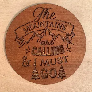 “The Mountains are Calling” Wooden Stickers