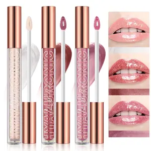 Hyaluronic Acid Shimmer Lip Gloss by Langmanni - Cosmetic Lipstick Makeup Pack Glossy Smooth
