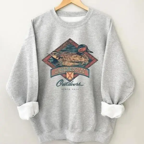 [Sale up to 30%] + [FREE SHIP] Old Row Vintage Duck Hunting Sweatshirt Pink Crewneck Long Sleeve for Enthusiasts Since 2014 Outdoor Wear, Full Color, For Men, For Women, Casual, Tee Print, Sweatshirt, Hoodie