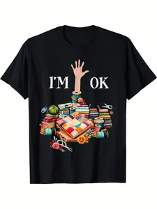 Im Ok Sewing Quilting for Men Knitting Quilters Sewer T-Shirt 180G