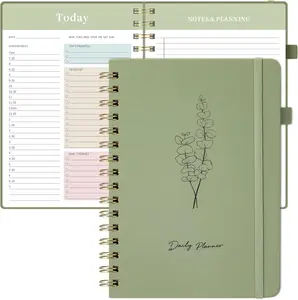 Oucaru Undated Daily Planner, A5 Spiral Notebook with Hourly Schedule, To Do List, Priorities, and Notes for Productivity - Easily Organize Your Tasks, Appointments & Goals for Women