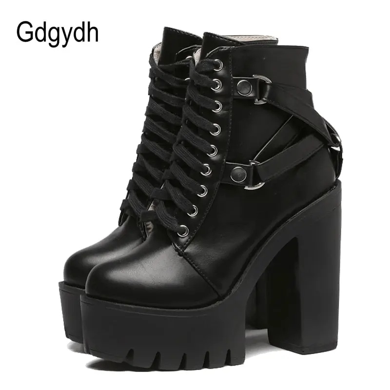 Black Platform Boots • Women's Heels