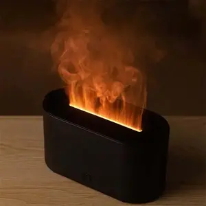 Humidifier Flavored Air Diffuser for Home Decor, 1 Count Simulation Flame Ultrasonic Air Humidifier for Fall, USB Powered Aromatherapy Diffuser, 7 Colors Lighting Mini Humidifiers Diffusers, Air Freshener for Bedroom, House Accessories Furniture
