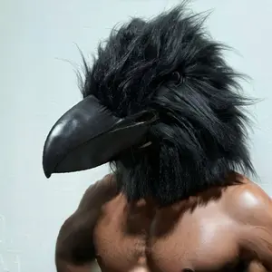 Adult Funny Bird Mask, Latex Raven Horror Beak Cosplay Prop for Halloween Masquerade, Costume Accessory