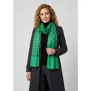 Teal Black Summer Lightweight Soft Animal Bird Owl Printed Sheer Scarf Shawl