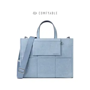 Comfyable Laptop Tote Bag, Canvas & Denim Purse with Large Capacity, Trendy Versatile Handbag for Women, Crossbody Shoulder Bag for School, Work