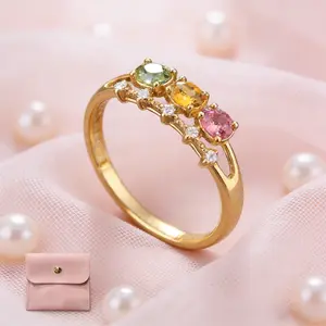 Simulated Colorful Tourmaline Red Adjustable Open Ring for Women, Fashionable Sweet Jewelry, Suitable for Dates, Friend Gifts, Parties, Gatherings, Daily Matching, and Other Occasions