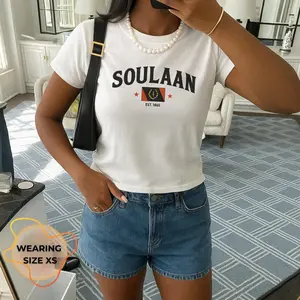 Soulaan Flag Baby Tee, Afro, American Girl Tee, African Nation Flag, Y2k Jersey