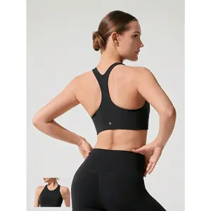 GLOWMODE FeatherFit™ Fly High Neck Removable Cups Racerback Sports Bra Low Impact Yoga Pilates Barre Studio Daily Casual Wear
