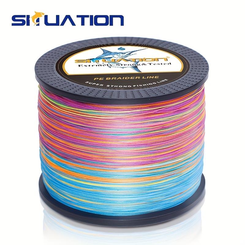 SIIUATION 500M-546YDS super strong fishing line, 4 strands of multi thread PE wear-resistant braided wire, 12 25 40 60 80 100 pound smooth long throw