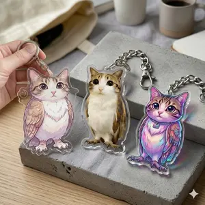 Meowl Keychain, Meowl Meme Keychain，Fun Pet Gift, Cat Keychian, Owl Keychain, Gifts for lovers, best friends, souvenirs