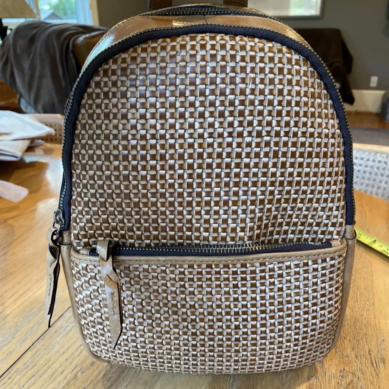 Patricia Nash Woven Collection Jacini Brown Leather Backpack NWT RUST Cute!