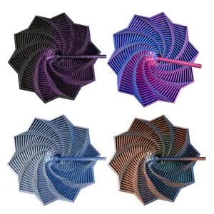 4pc 3D Printed Expanded Sensory  Star, New Stress Relief Sensory Whirling Spiral With Handle, Satisfying Sight And Sound Hypnotizing Visual  Toy Gift,  Gadget, Easter Gift, Easter Basket Stuffer, Easter Party Favor fidget