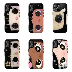 Dreamy INS Glittering Big Eyes Comic Girl Phone Case for iPhone 16/15/14/13/12/11/17 ProMax Plus for Samsung phones, suitable for both men and women,  Perfect Gift for  Gifts For Women Men..A gift for the fans