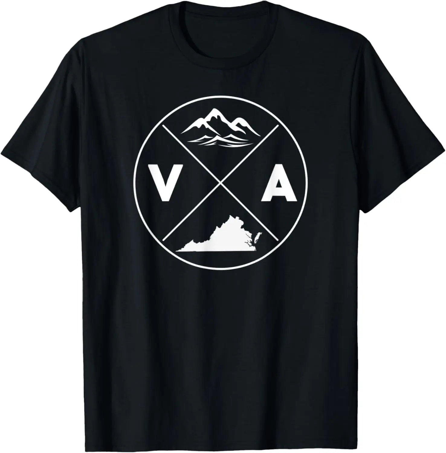Women's 100% Cotton Virginia State Graphic T-Shirt - Short-Sleeve, Round Neck, Distressed Lady Top for Everyday Streetwear Casual Wear